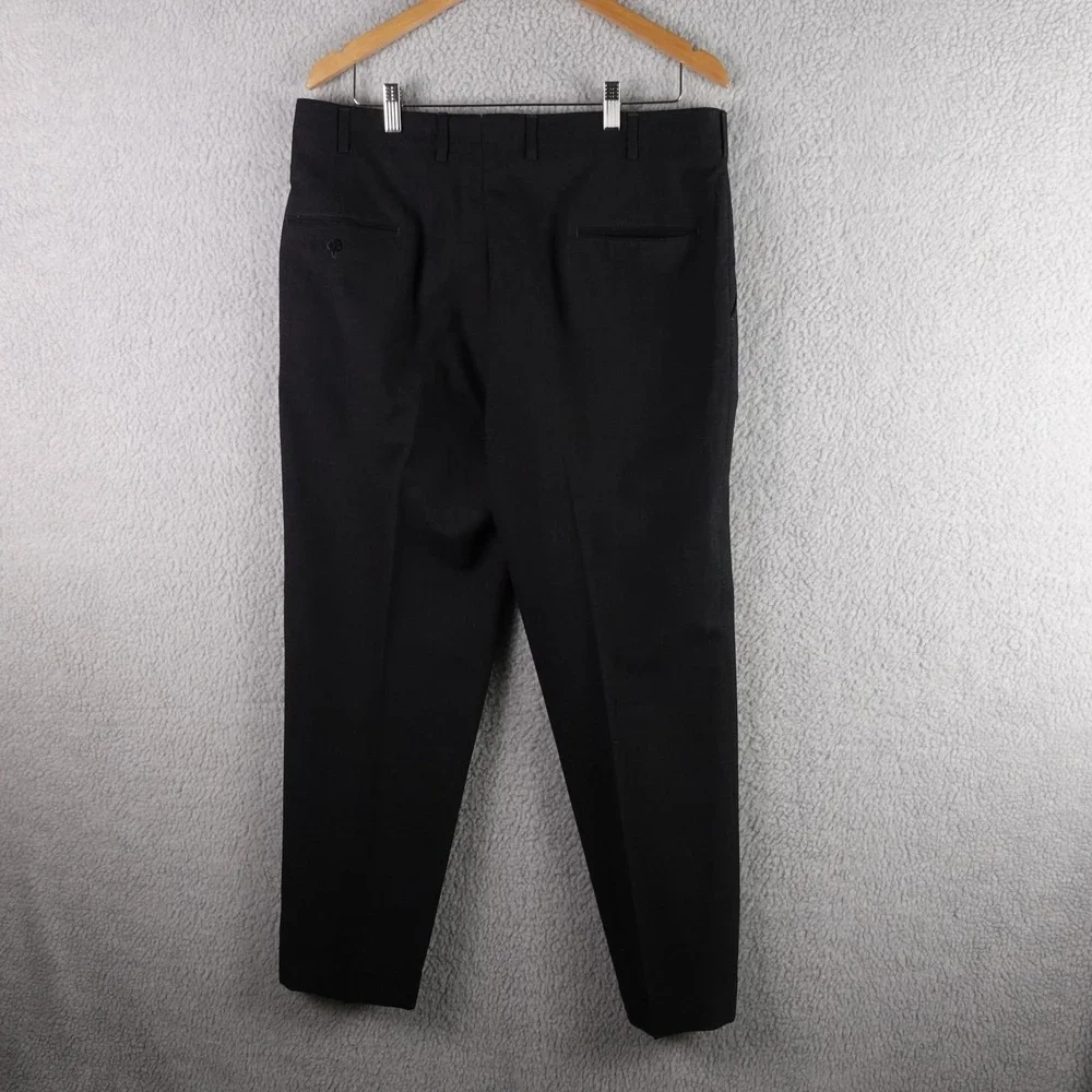 Brooks Brothers Makers Mens Black 100% Wool‎ Dress Pants Trousers 37x29 USA Made